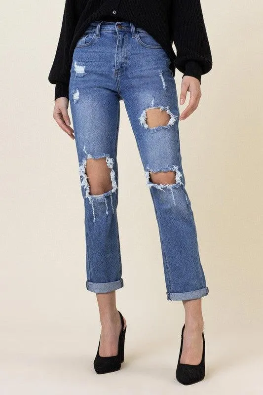 Distressed Boyfriend Jeans