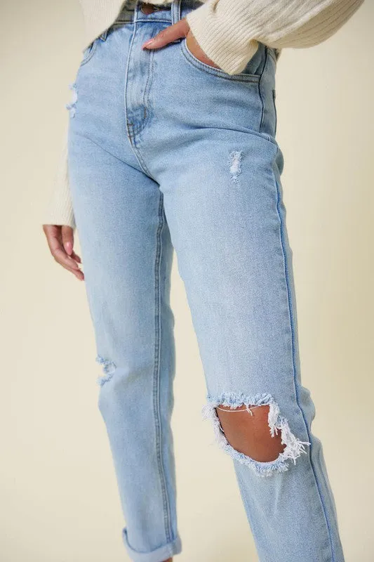 Distressed Mom Jean - Online Exclusive