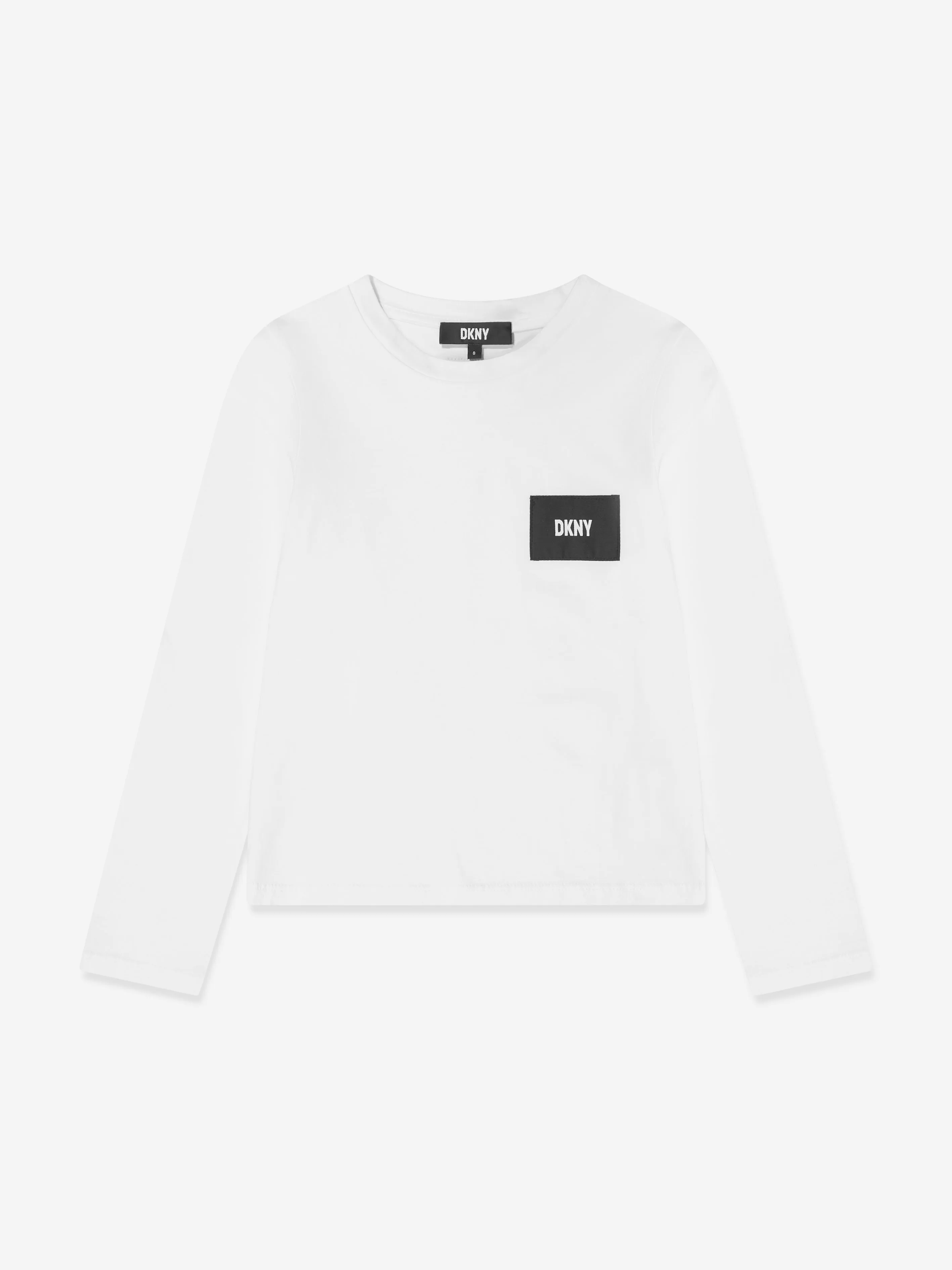 DKNY Girls Long Sleeve Logo T-Shirt in White