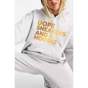 DOPE SNEAKERS AND A HOODIE FOIL GRAPHIC WOMEN HOODIE