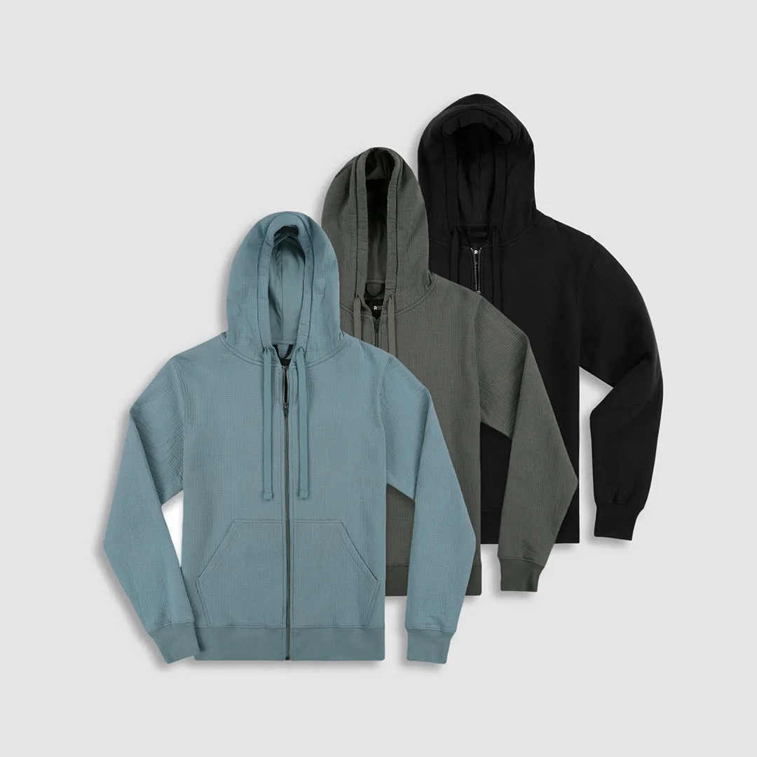 Dual Layer Zip Hoodie Gunmetal