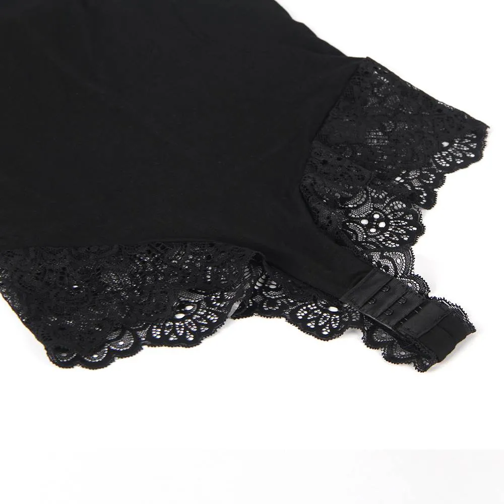 Enchanted Lace Embrace Black Bodysuit