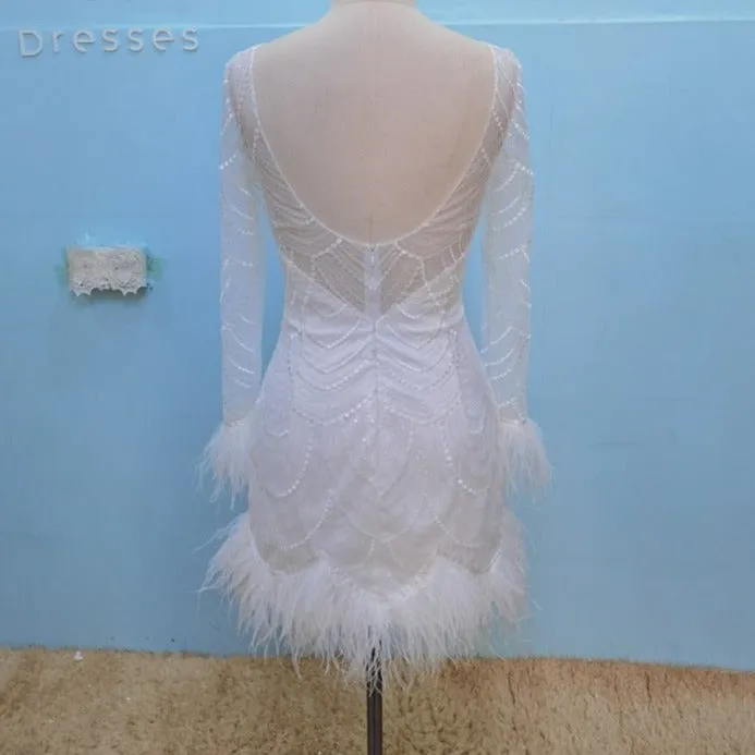 Fashion Feather Wedding Dress