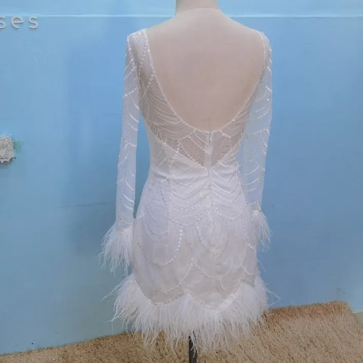 Fashion Feather Wedding Dress