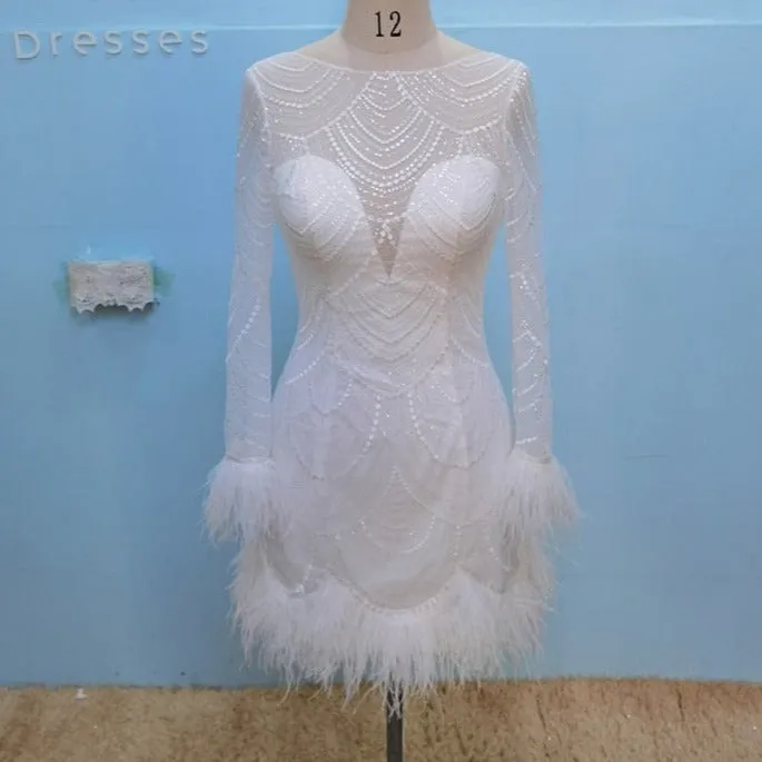 Fashion Feather Wedding Dress