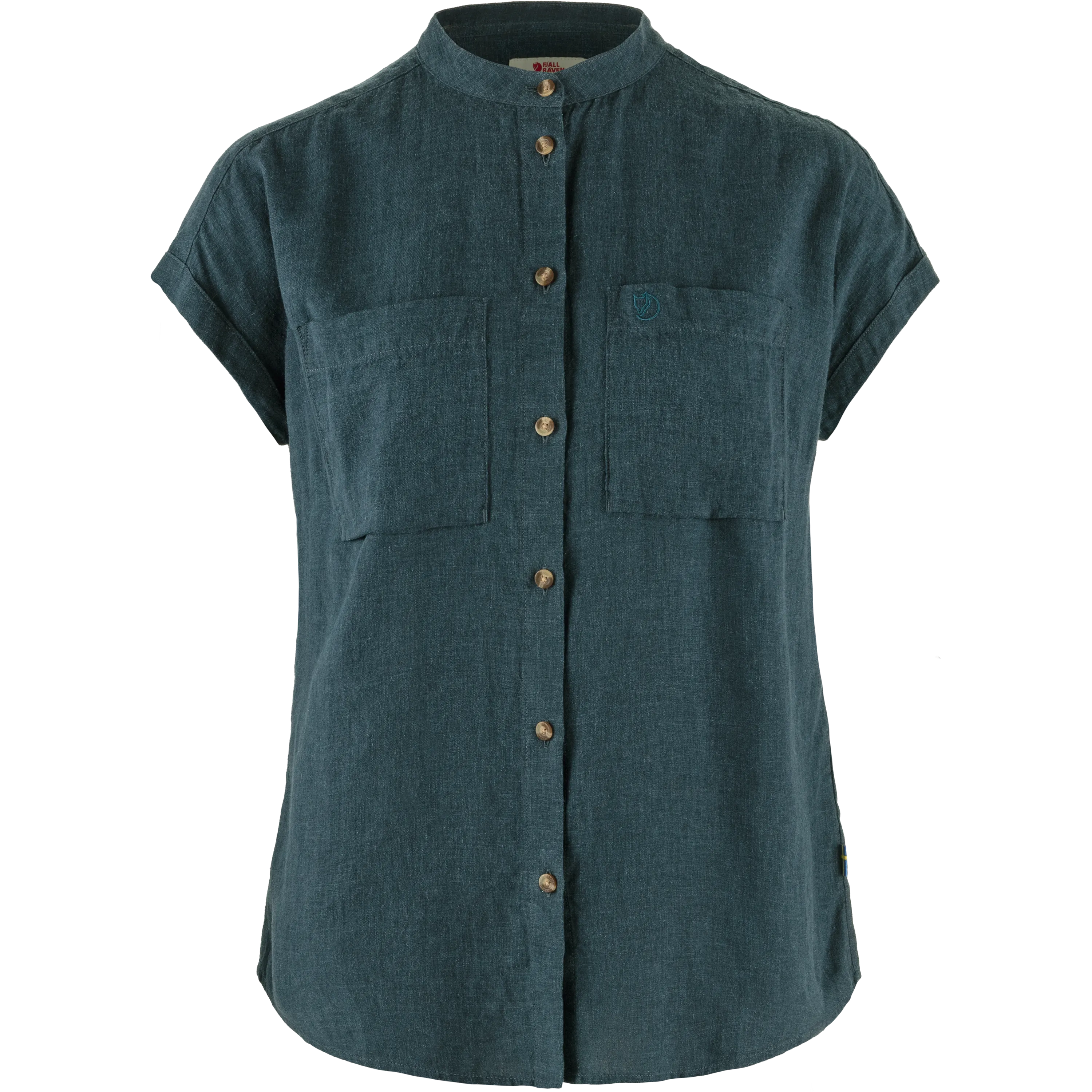 Fjällräven Women&#x27;s Övik Hemp Shirt Short Sleeve Mountain Blue | Buy Fjällräven Women&#x27;s Övik Hemp Shirt Short Sleeve Mountain Blue here | Outnorth