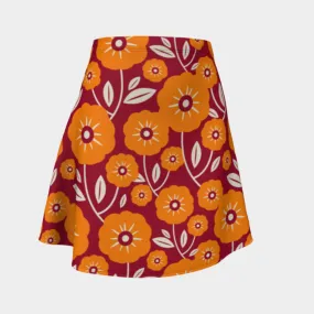 Floral Abstract Flare Skirt