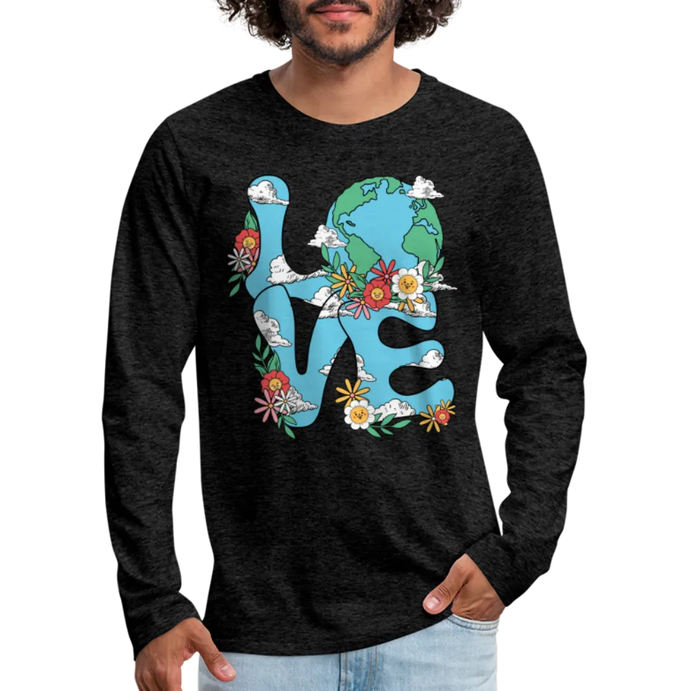 Floral LOVE Earth Day Men's Premium Long Sleeve T-Shirt