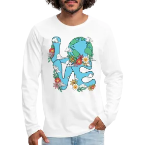 Floral LOVE Earth Day Men's Premium Long Sleeve T-Shirt