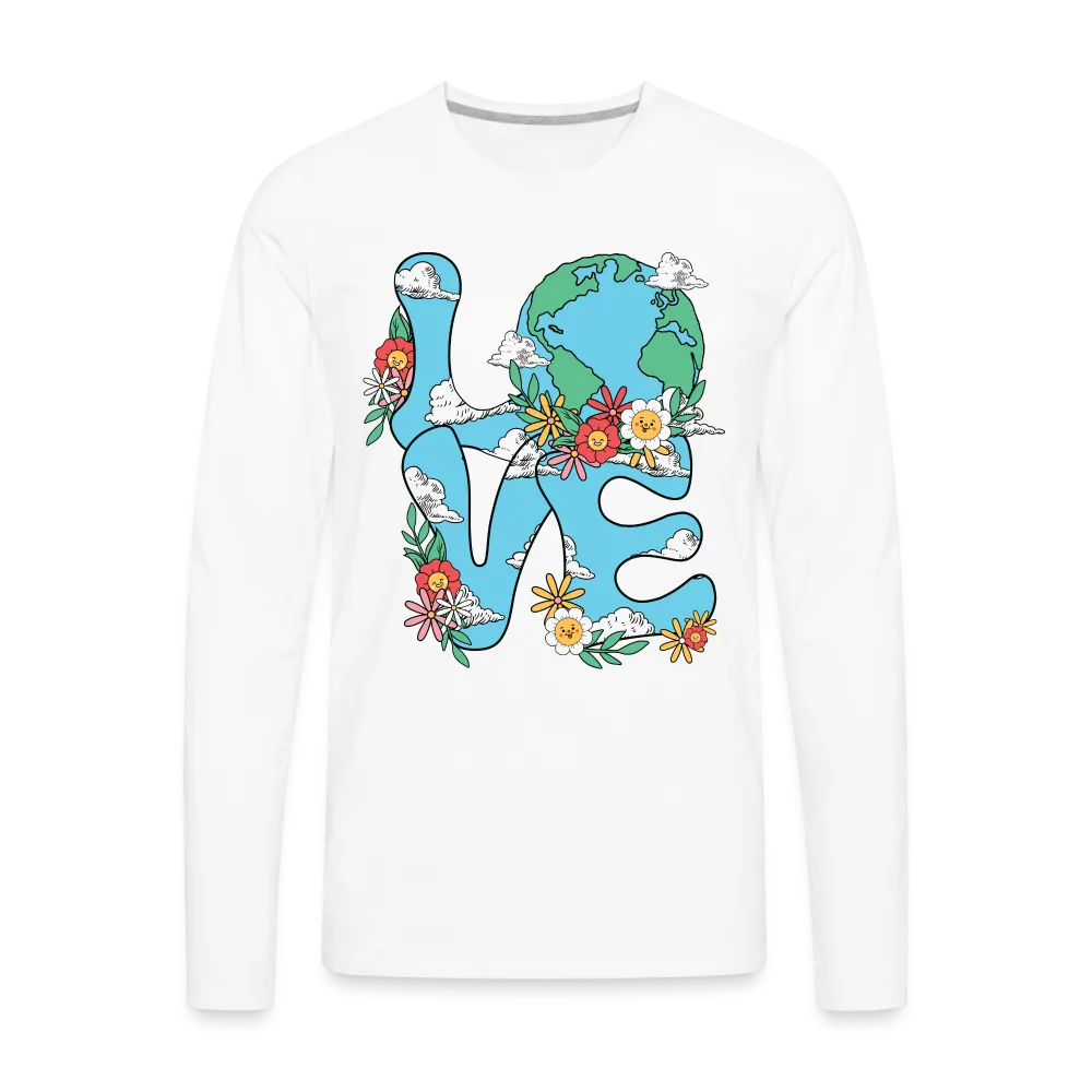 Floral LOVE Earth Day Men's Premium Long Sleeve T-Shirt