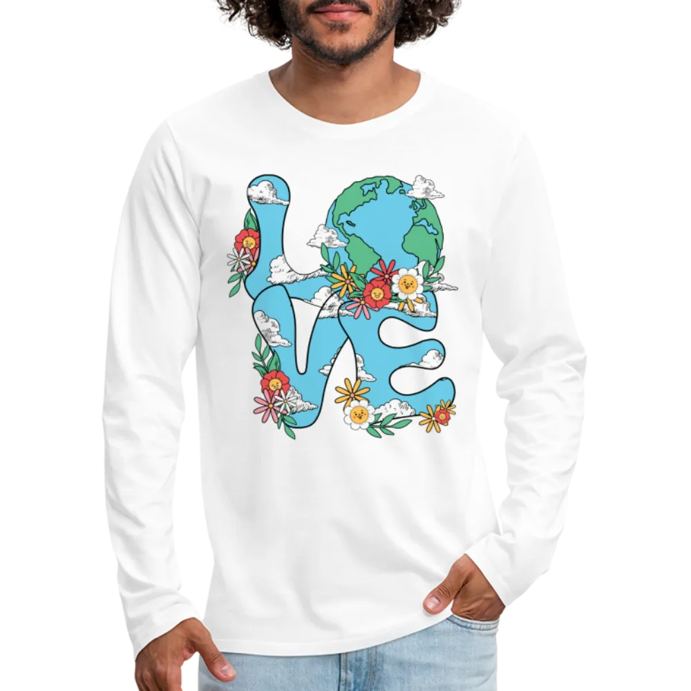 Floral LOVE Earth Day Men's Premium Long Sleeve T-Shirt