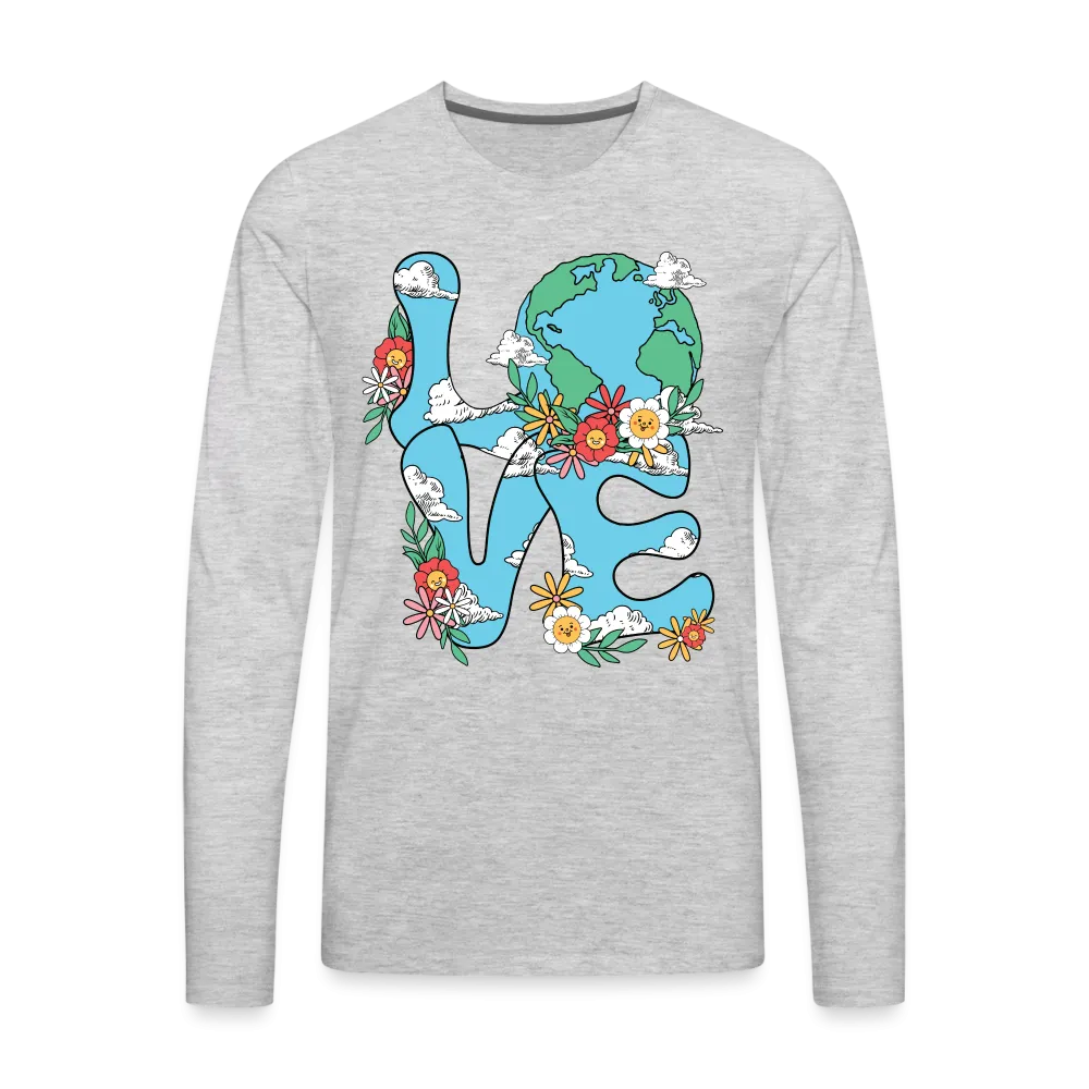 Floral LOVE Earth Day Men's Premium Long Sleeve T-Shirt