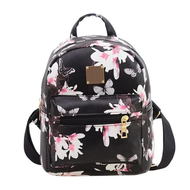 Flower Floral Women's Leather Backpack Children Backpacks Fashion Ladies Schoolbag for Teenagers Girls Female Backbag Mochila