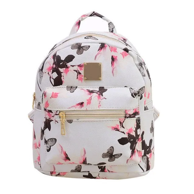 Flower Floral Women's Leather Backpack Children Backpacks Fashion Ladies Schoolbag for Teenagers Girls Female Backbag Mochila