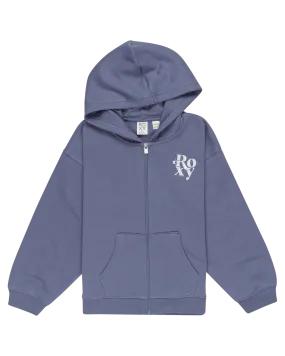 Girls Evening Hike Zip Hoodie in Wild Wind Blue