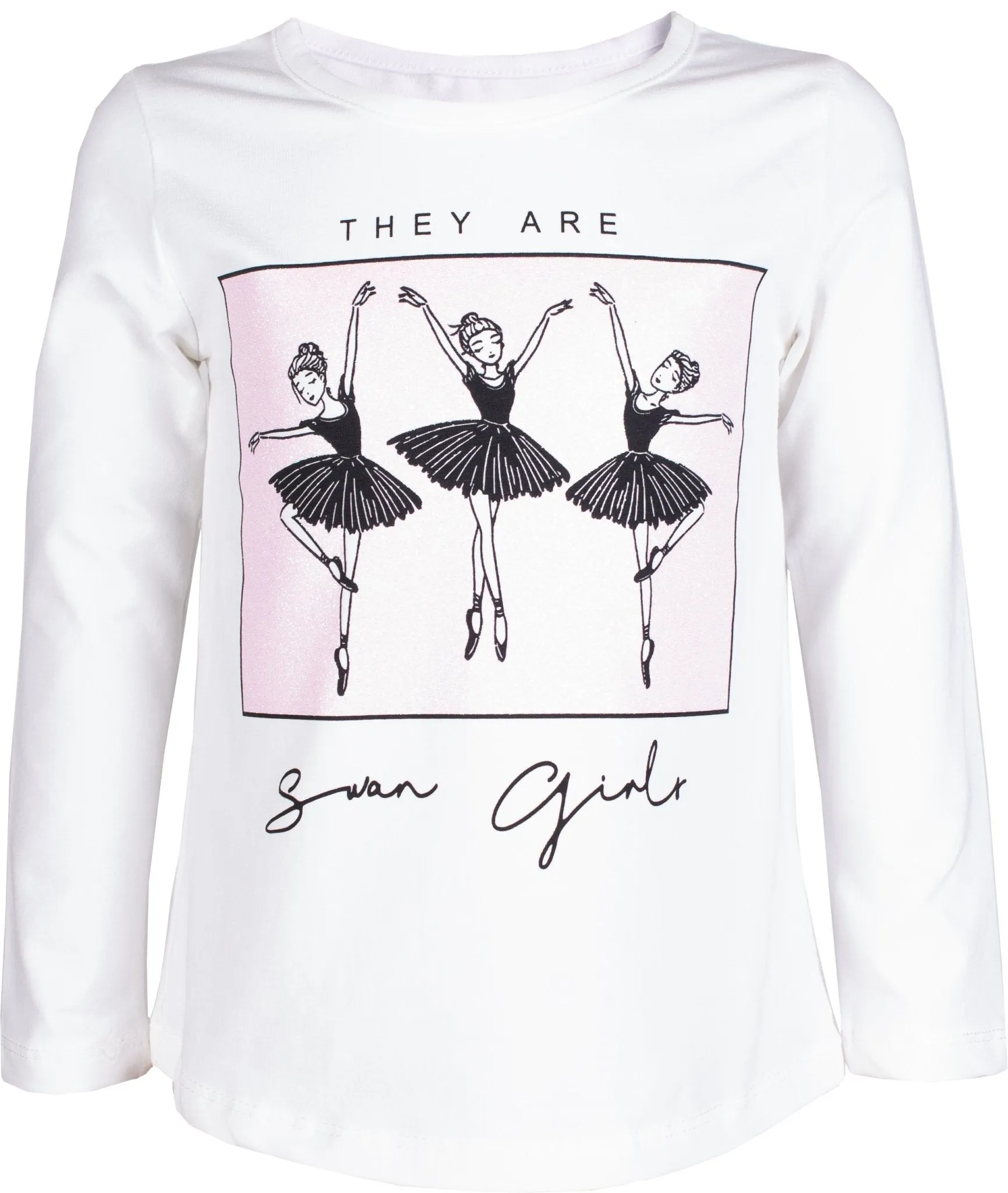 Girls' Long Sleeve White T-shirt