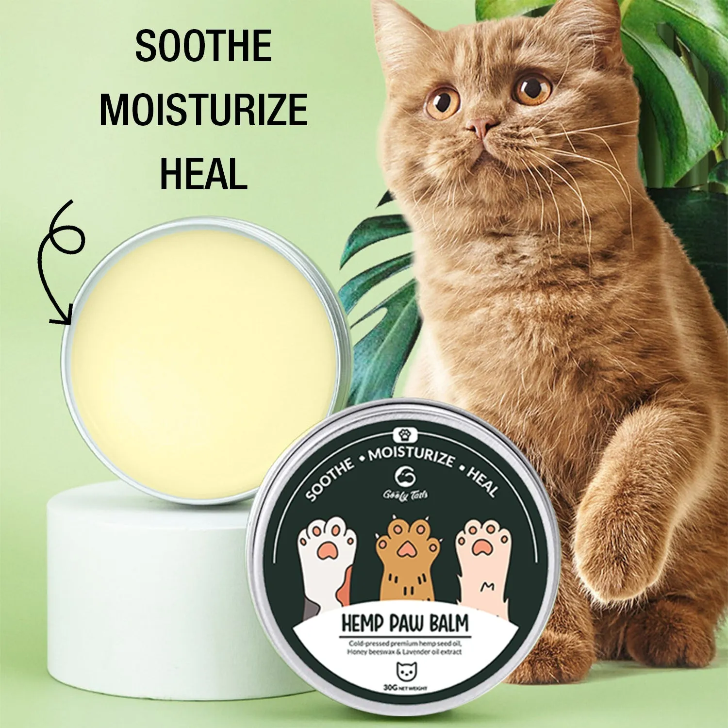 Goofy Tails Hemp Butter Paw Cream For Cats and Kittens - 30g Balm