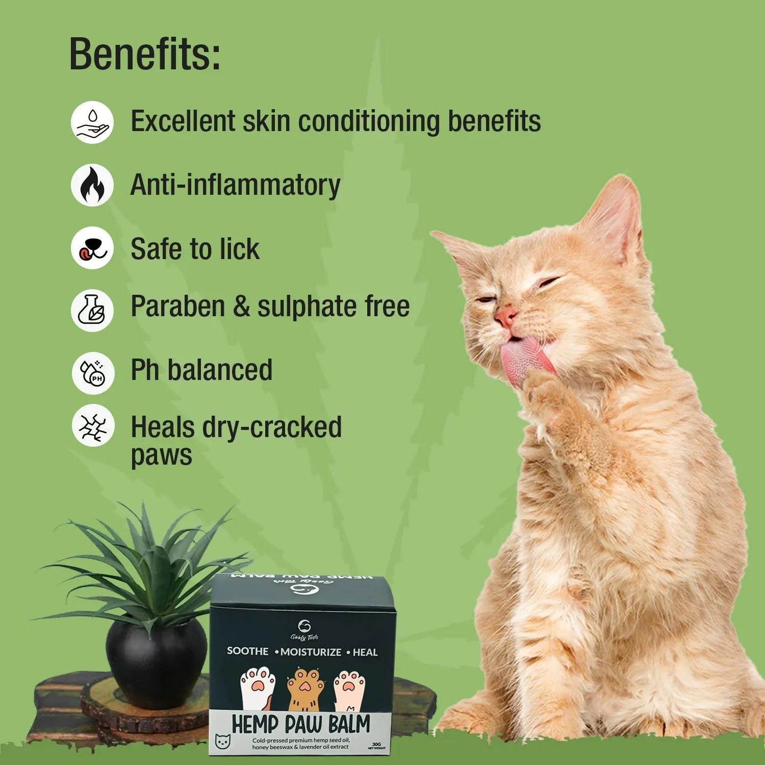 Goofy Tails Hemp Butter Paw Cream For Cats and Kittens - 30g Balm