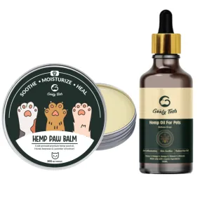 Goofy Tails Hemp Paw Cream 30gm   Hemp Oil 50ml For Cats and Kittens - Combo