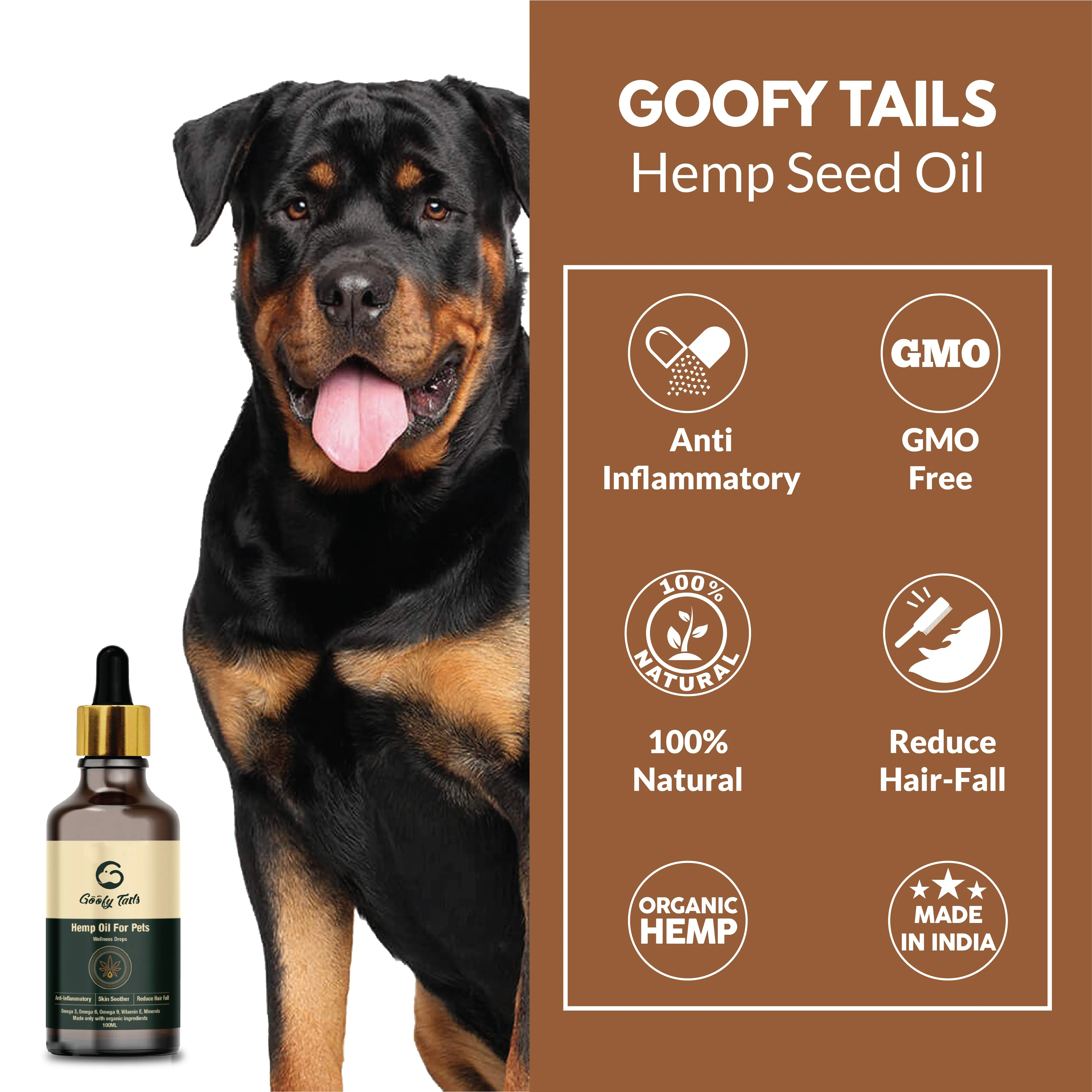 Goofy Tails Hemp Paw Cream 30gm   Hemp Oil 50ml For Cats and Kittens - Combo