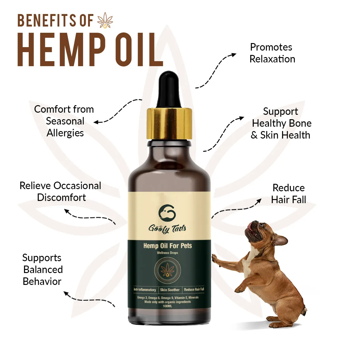 Goofy Tails Hemp Paw Cream 30gm   Hemp Oil 50ml For Cats and Kittens - Combo