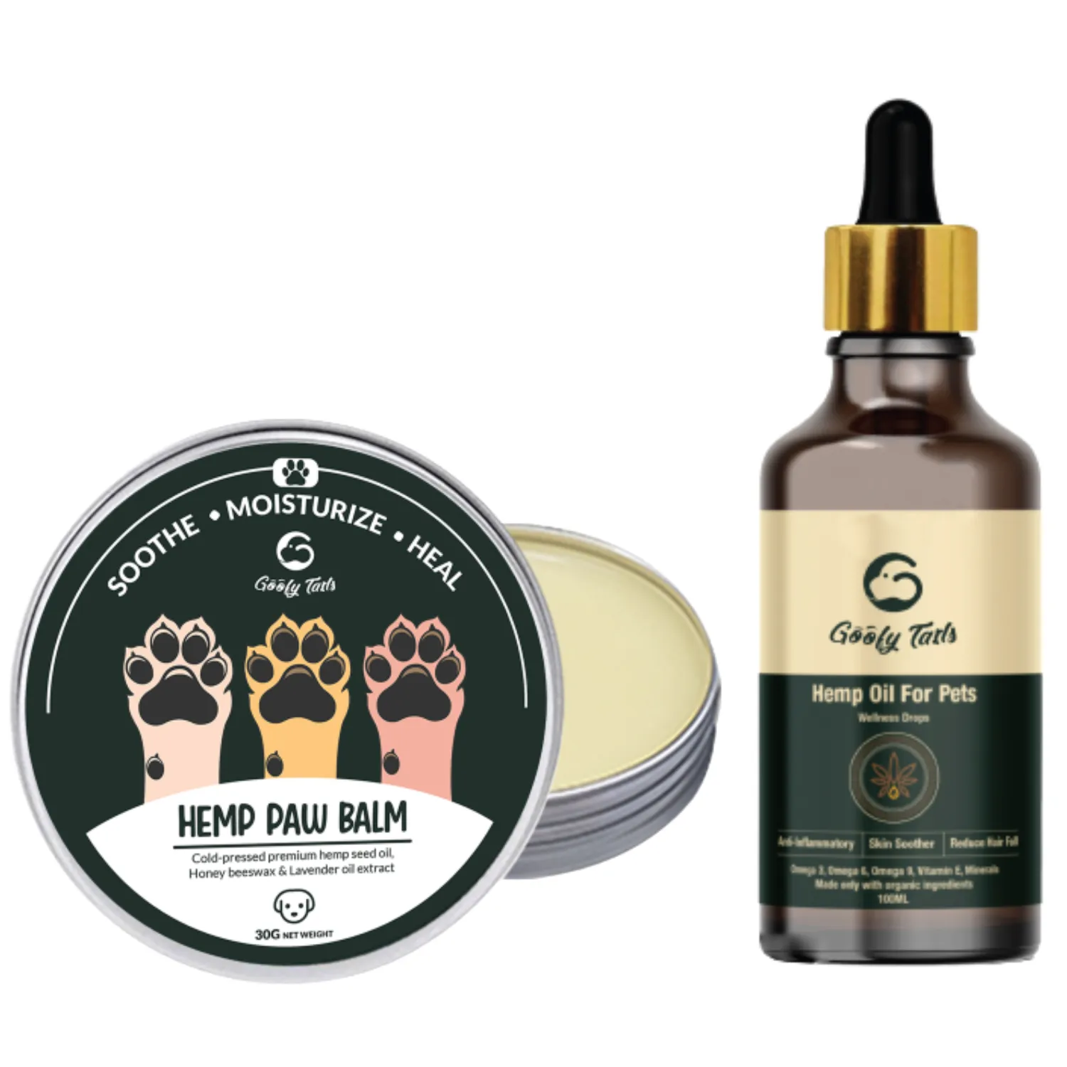 Goofy Tails Hemp Paw Cream   Hemp Oil For Dogs and Puppies - Combo