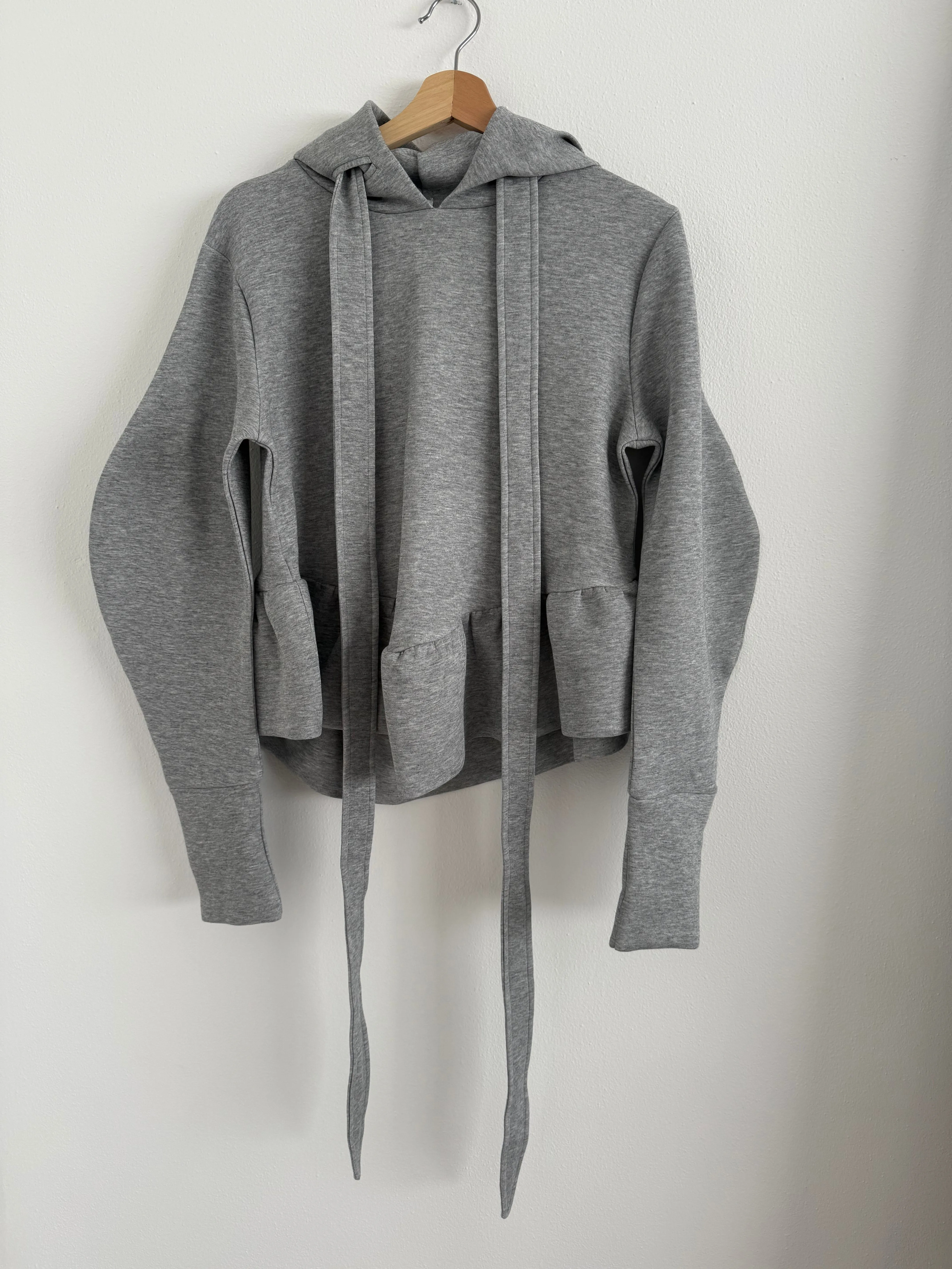 Gray quilted hoodie