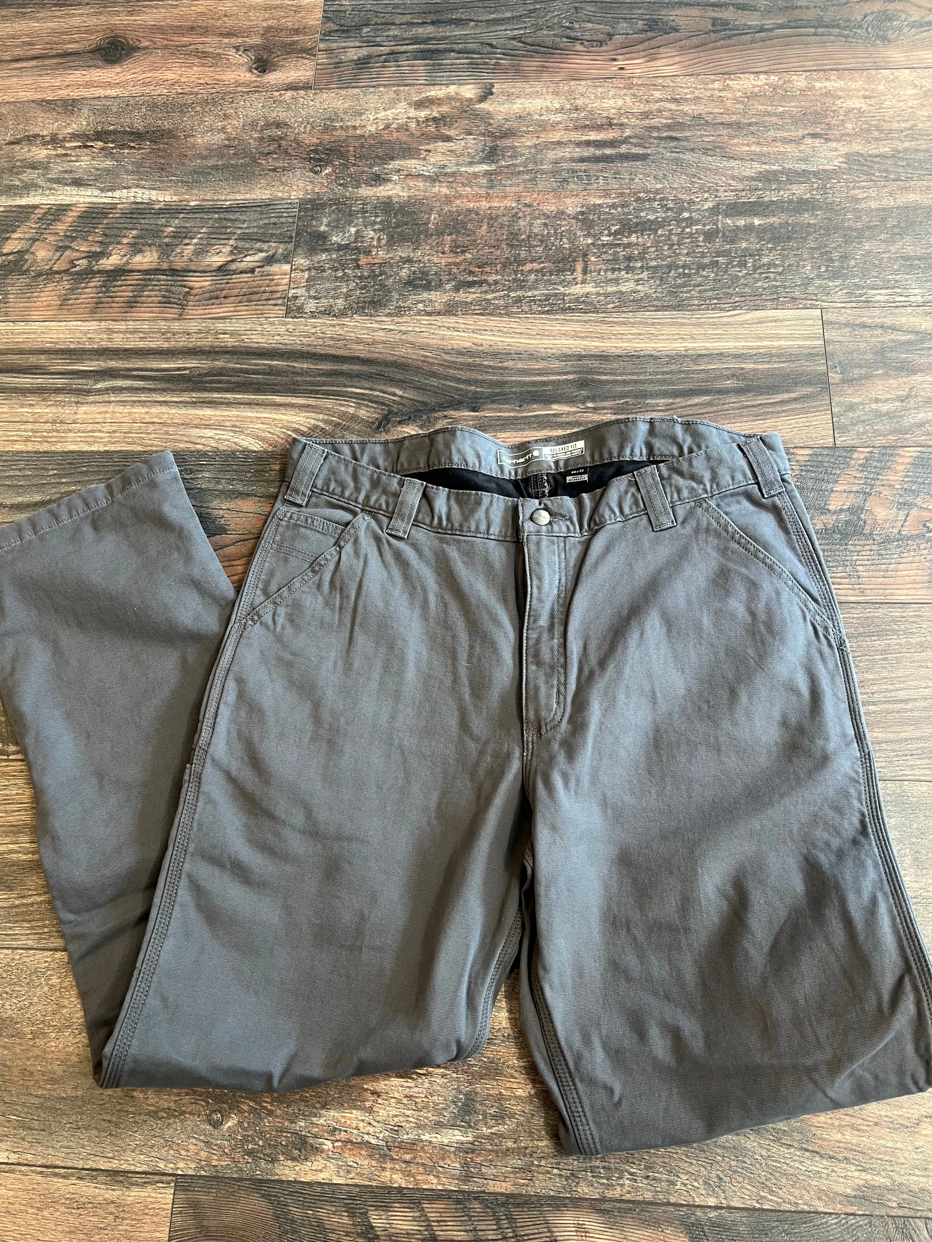 Gray Rugged Flex Flannel Relaxed Fit Work Pant