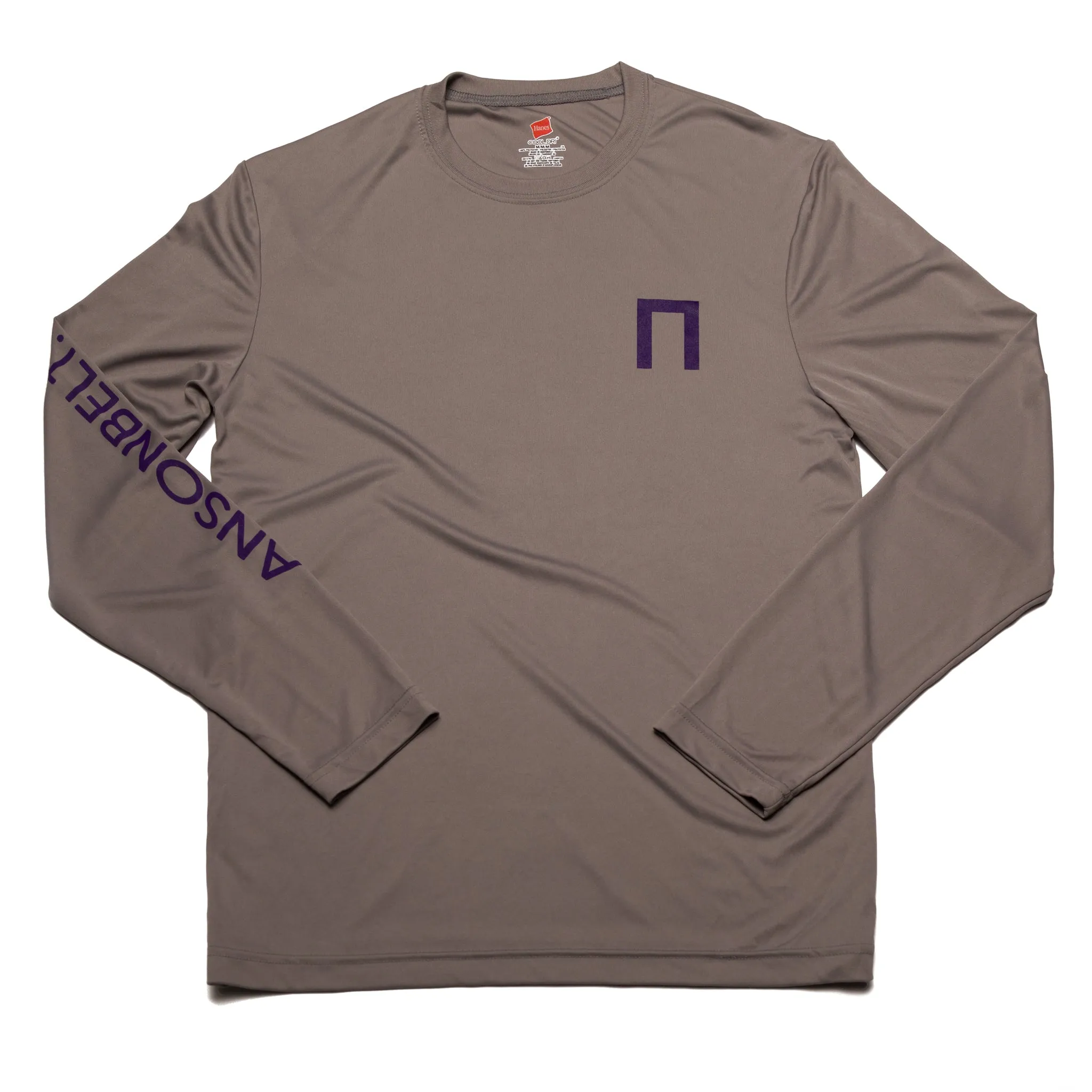 Grey Anson Belt Performance Long Sleeve Tee w/ Hanes Sport™ Men's FreshIQ™ Cool DRI® technology