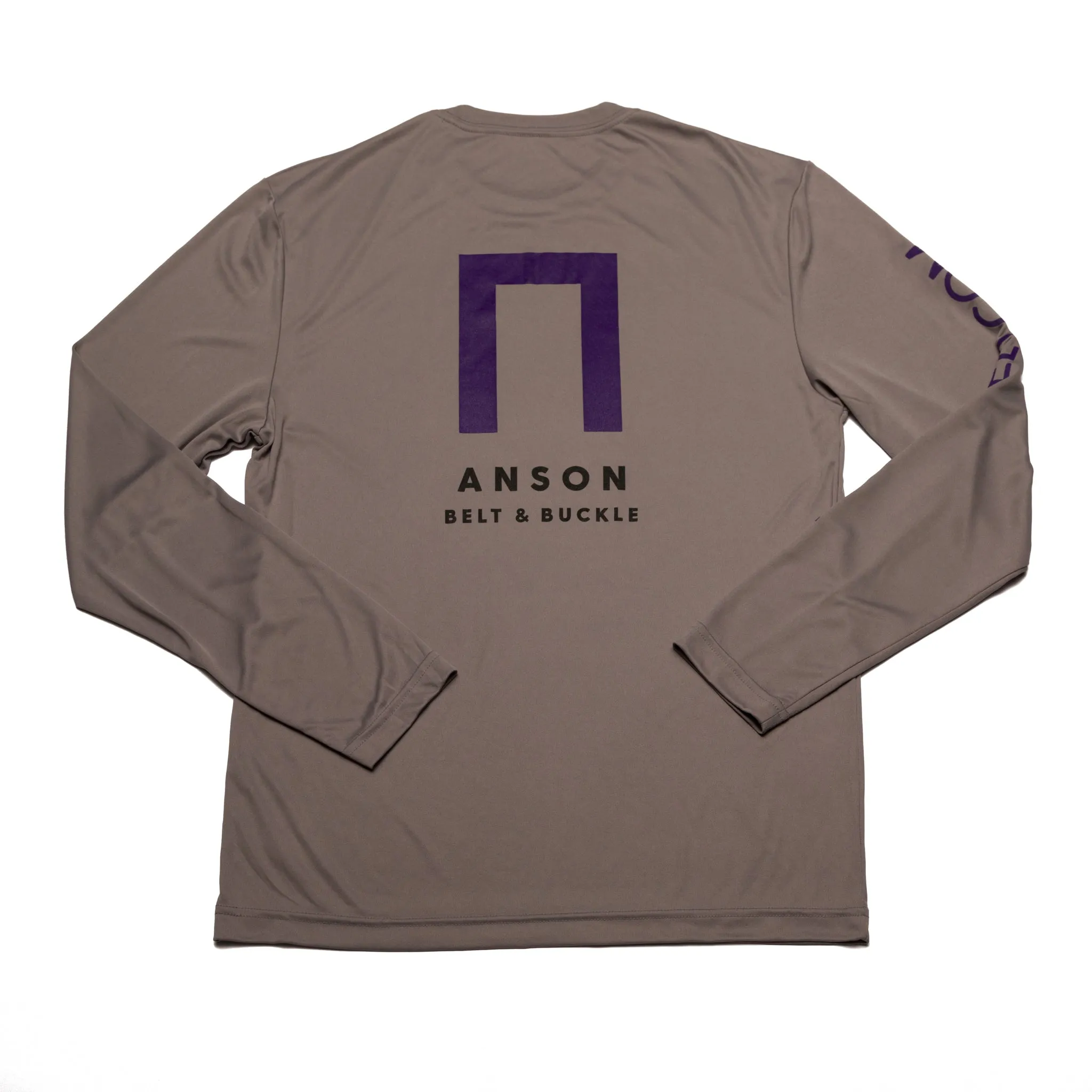 Grey Anson Belt Performance Long Sleeve Tee w/ Hanes Sport™ Men's FreshIQ™ Cool DRI® technology