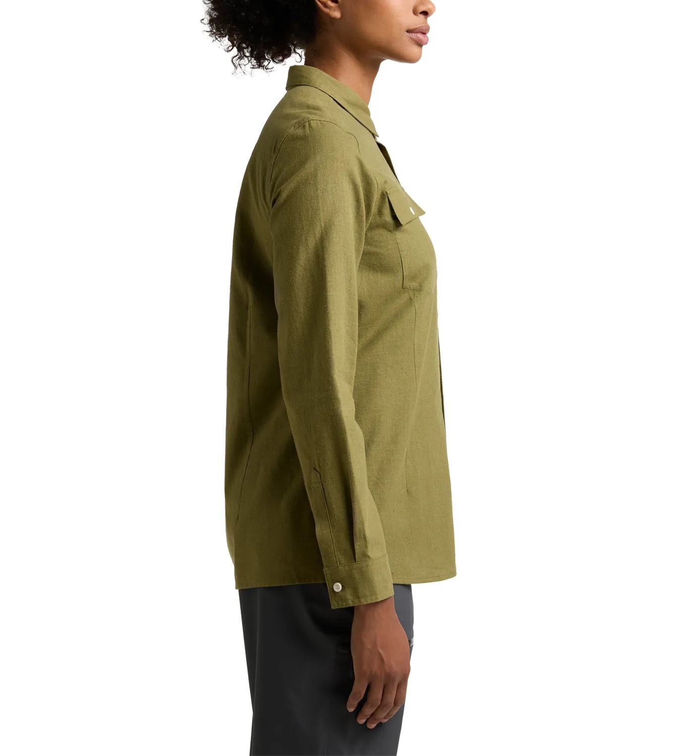 Haglöfs Women&#x27;s Curious Hemp Shirt Olive Green | Buy Haglöfs Women&#x27;s Curious Hemp Shirt Olive Green here | Outnorth