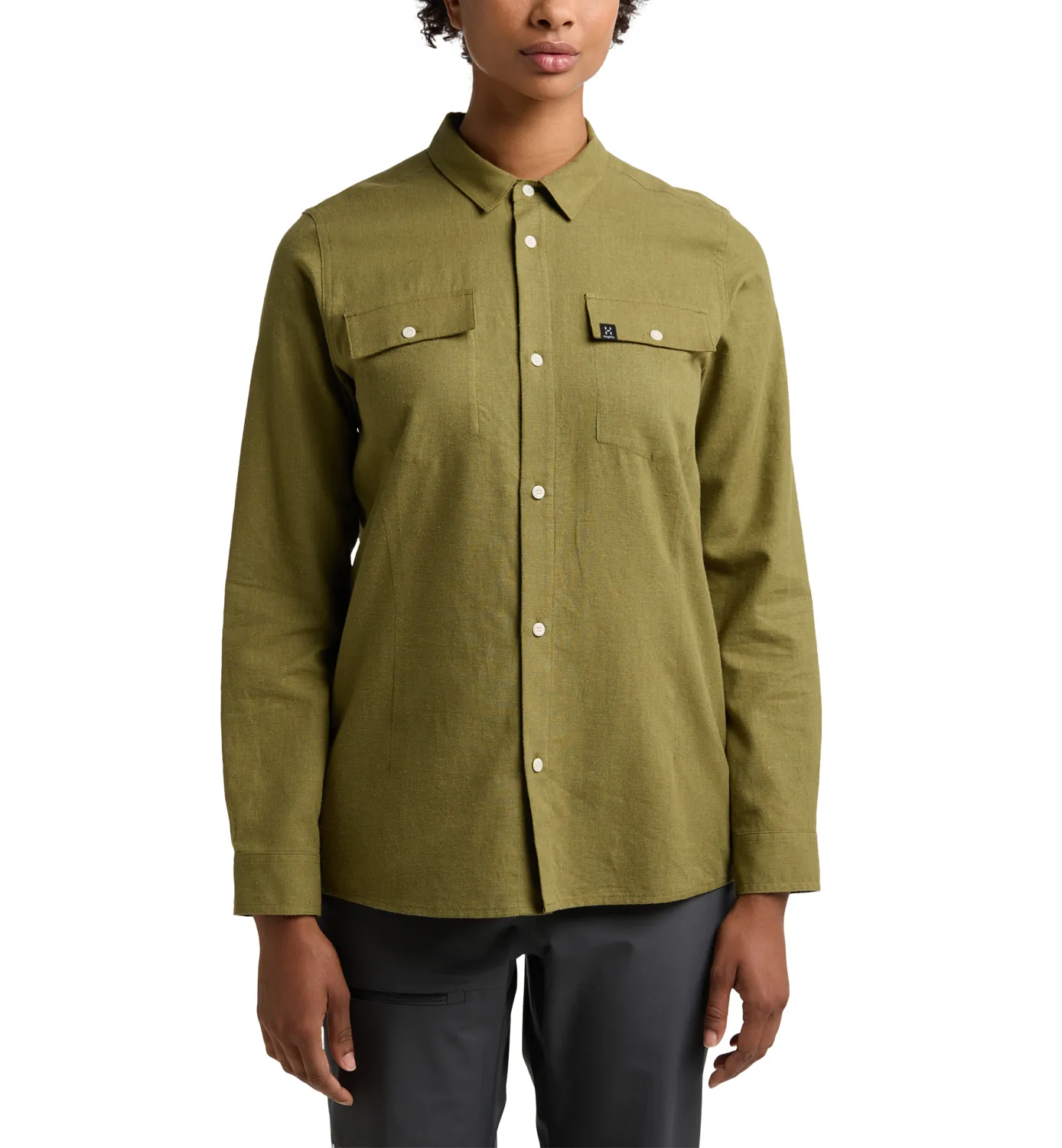 Haglöfs Women&#x27;s Curious Hemp Shirt Olive Green | Buy Haglöfs Women&#x27;s Curious Hemp Shirt Olive Green here | Outnorth