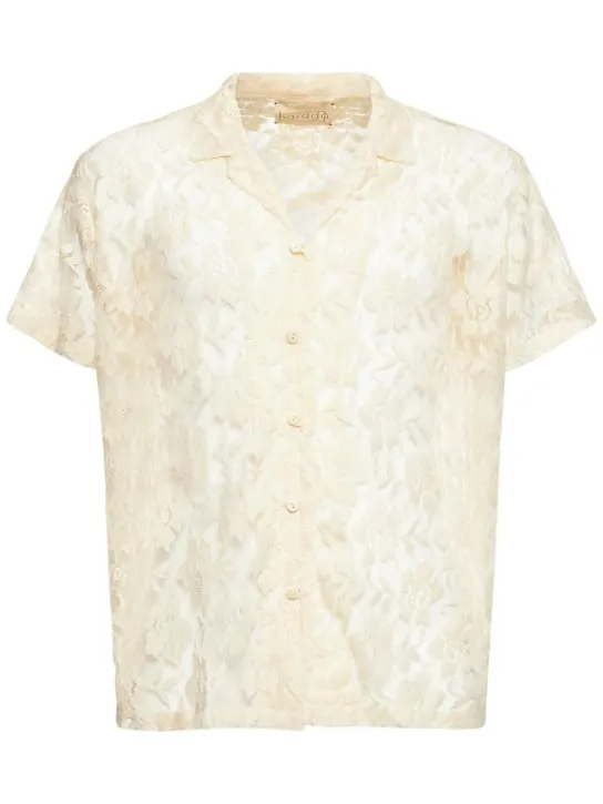 Harago   Cotton lace s/s shirt 