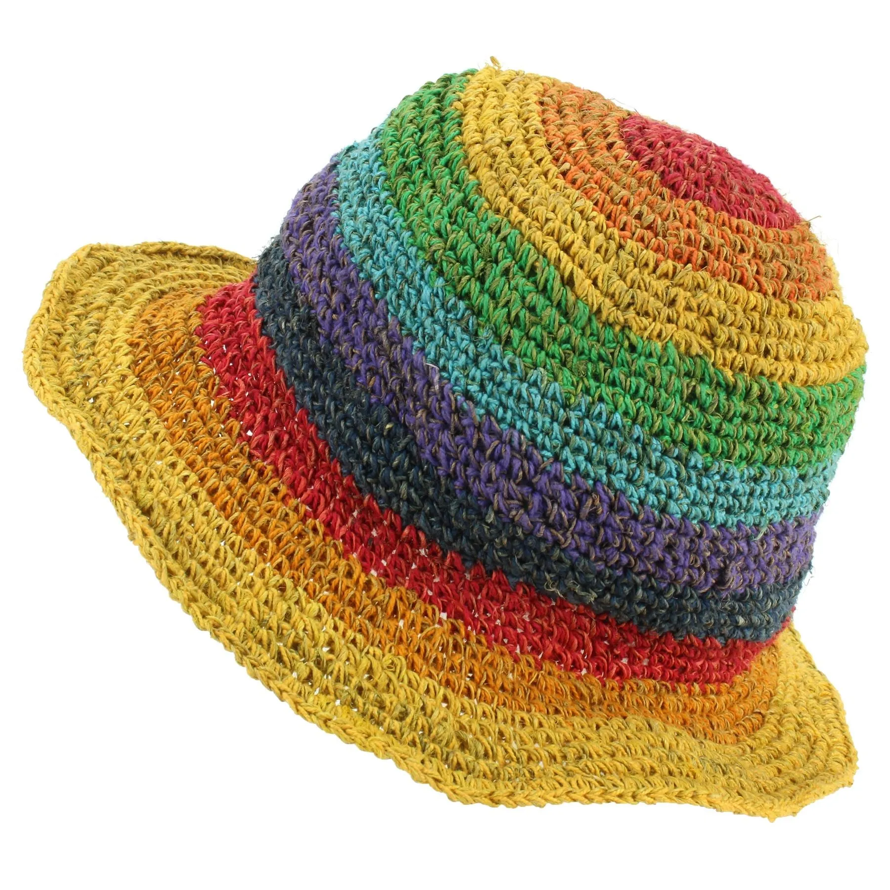 Hemp & Cotton Sun Hat - Bright Rainbow