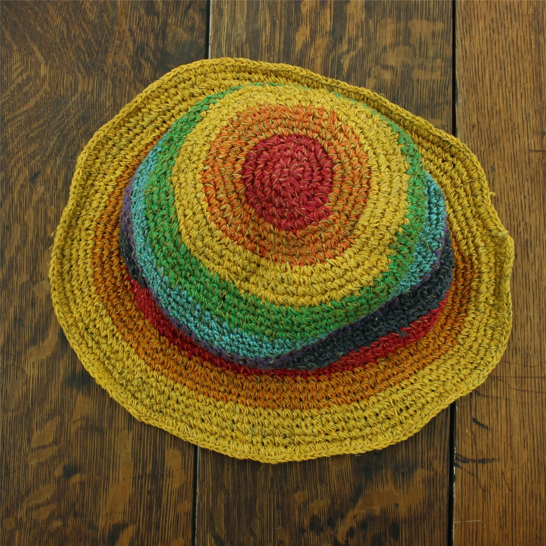 Hemp & Cotton Sun Hat - Bright Rainbow