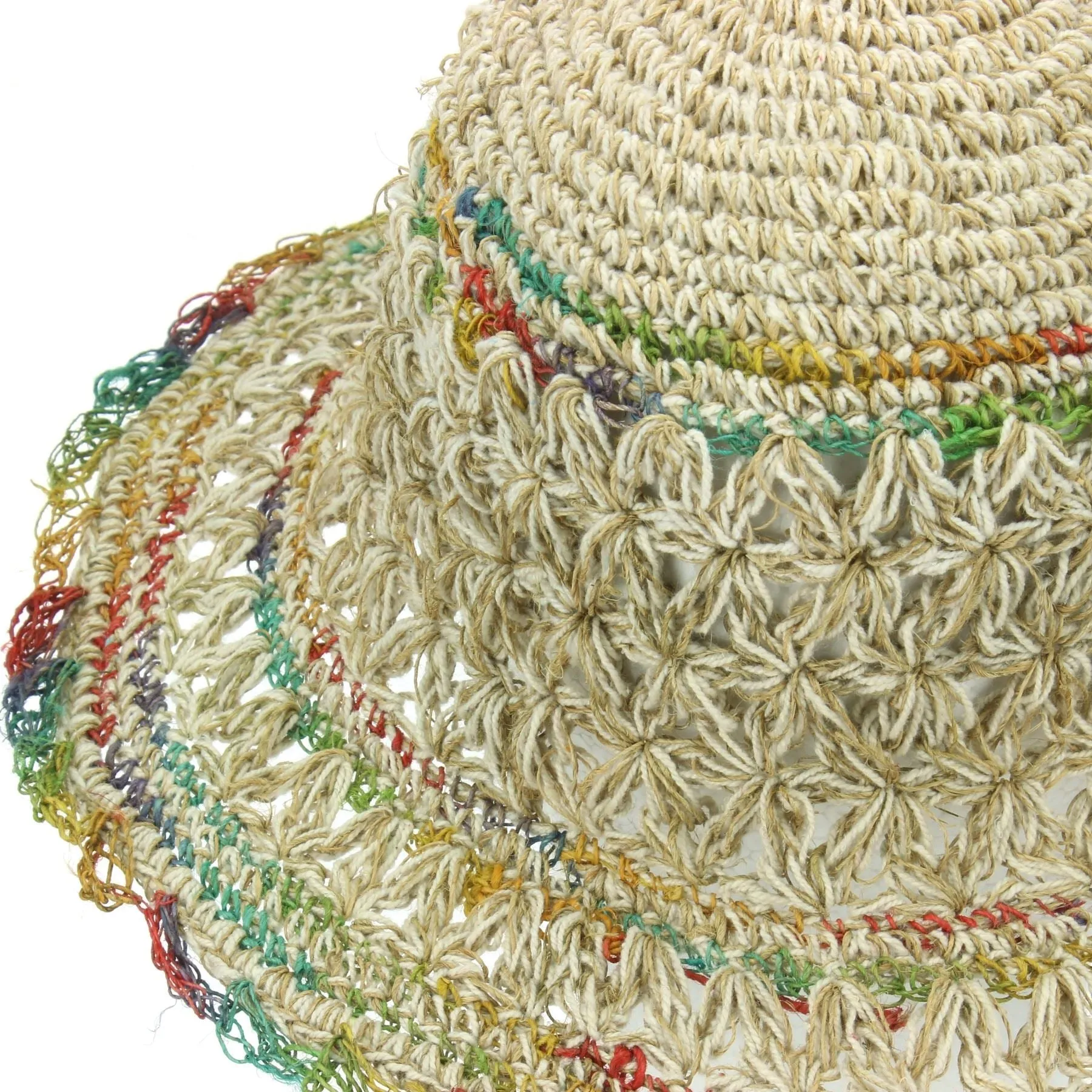 Hemp & Cotton Sun Hat - Crochet Multi