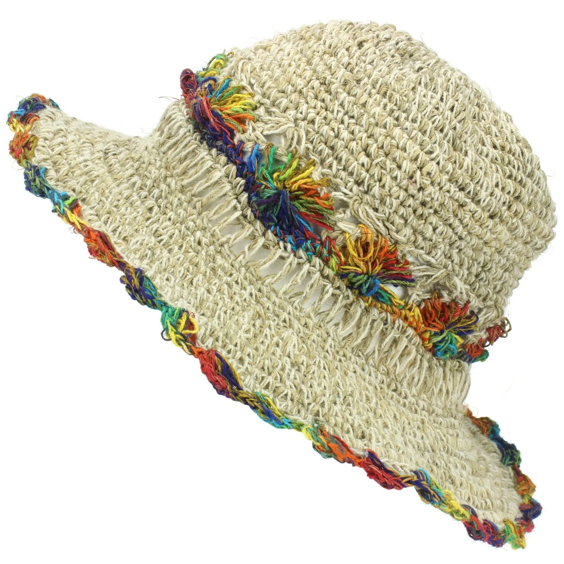 Hemp & Cotton Sun Hat - Crochet Rainbow 2