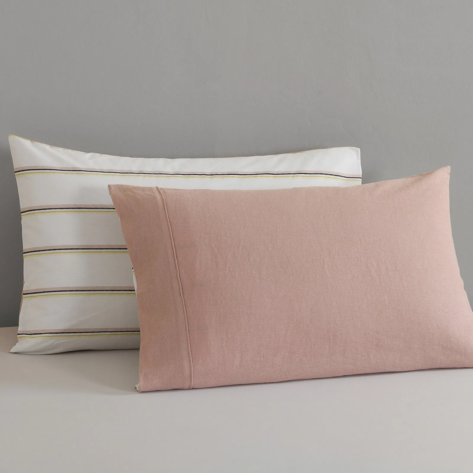 Hemp Cotton Blend Quilt Cover Set, Queen, Dusk Pink - Royal Comfort