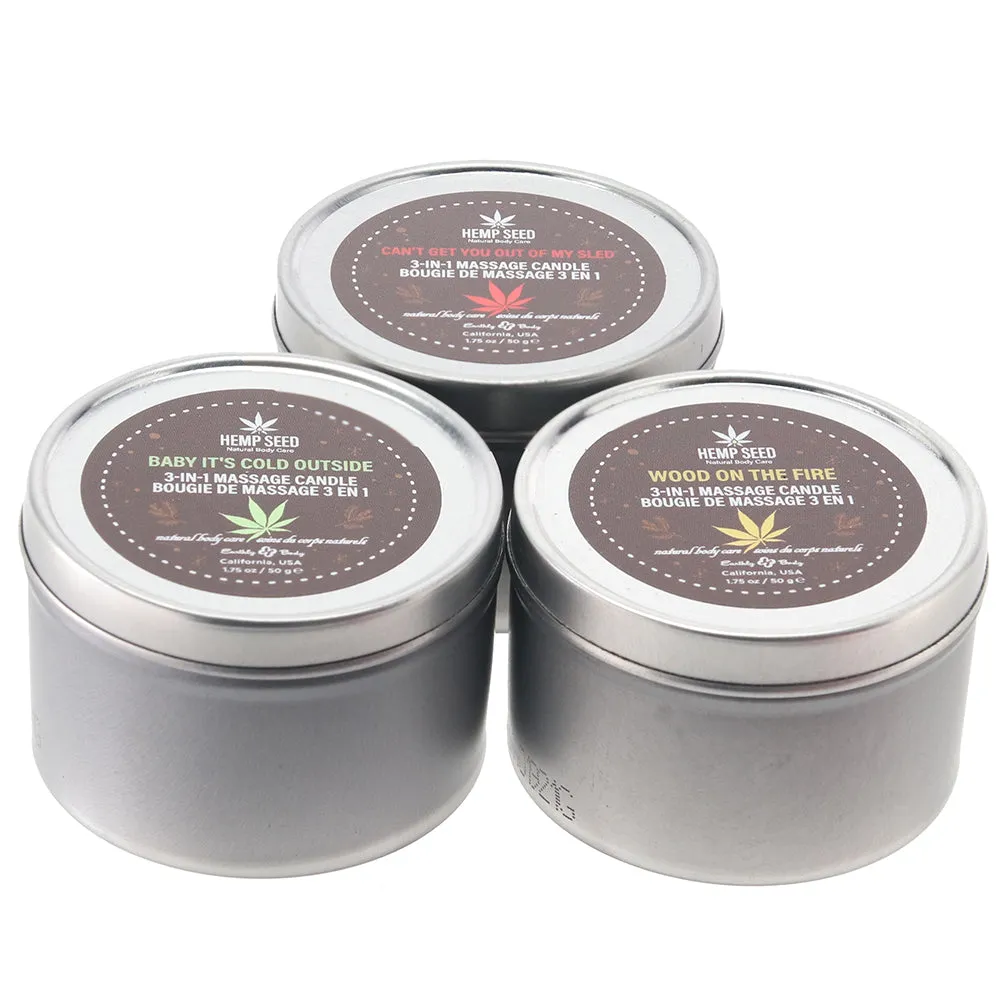 Hemp Seed Holiday Candle Trio in 1.75oz/50ml