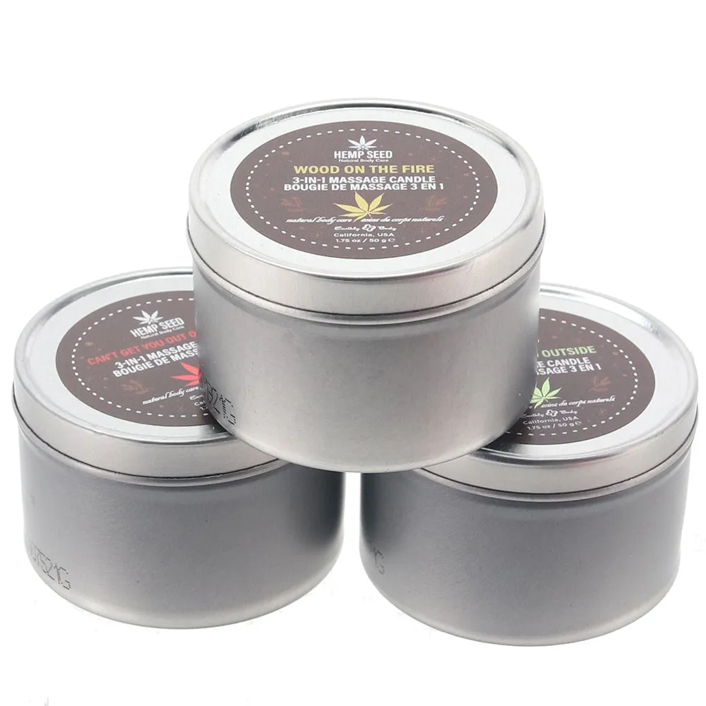 Hemp Seed Holiday Candle Trio in 1.75oz/50ml