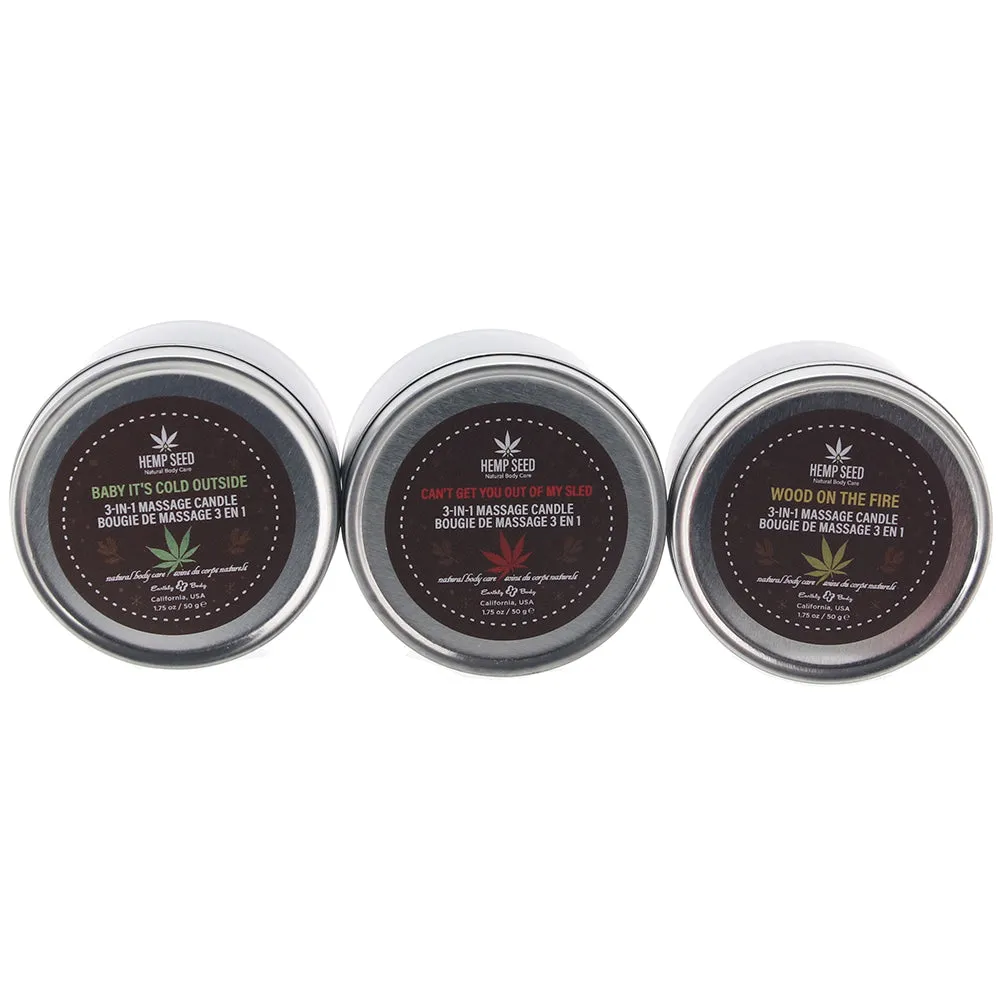 Hemp Seed Holiday Candle Trio in 1.75oz/50ml