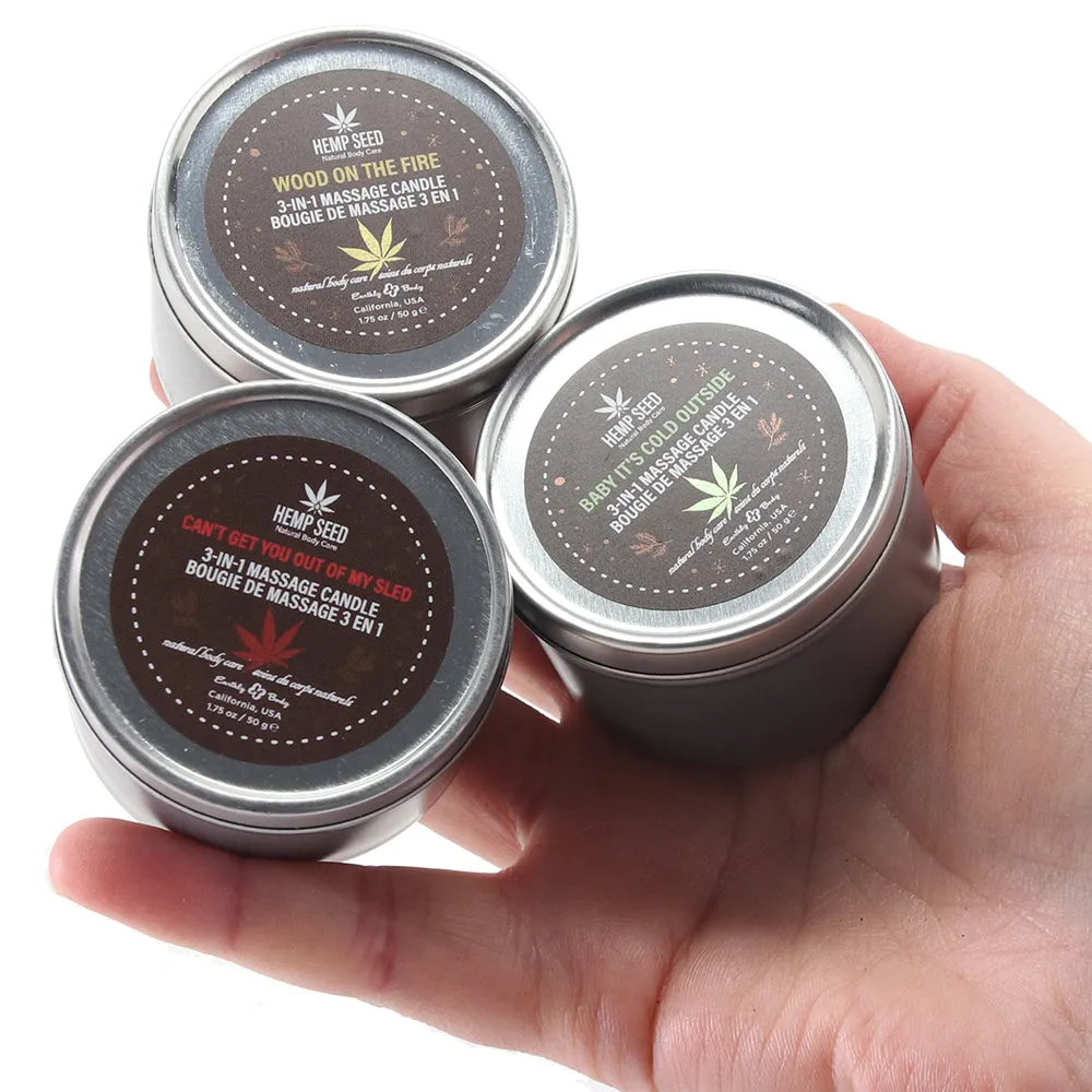 Hemp Seed Holiday Candle Trio in 1.75oz/50ml