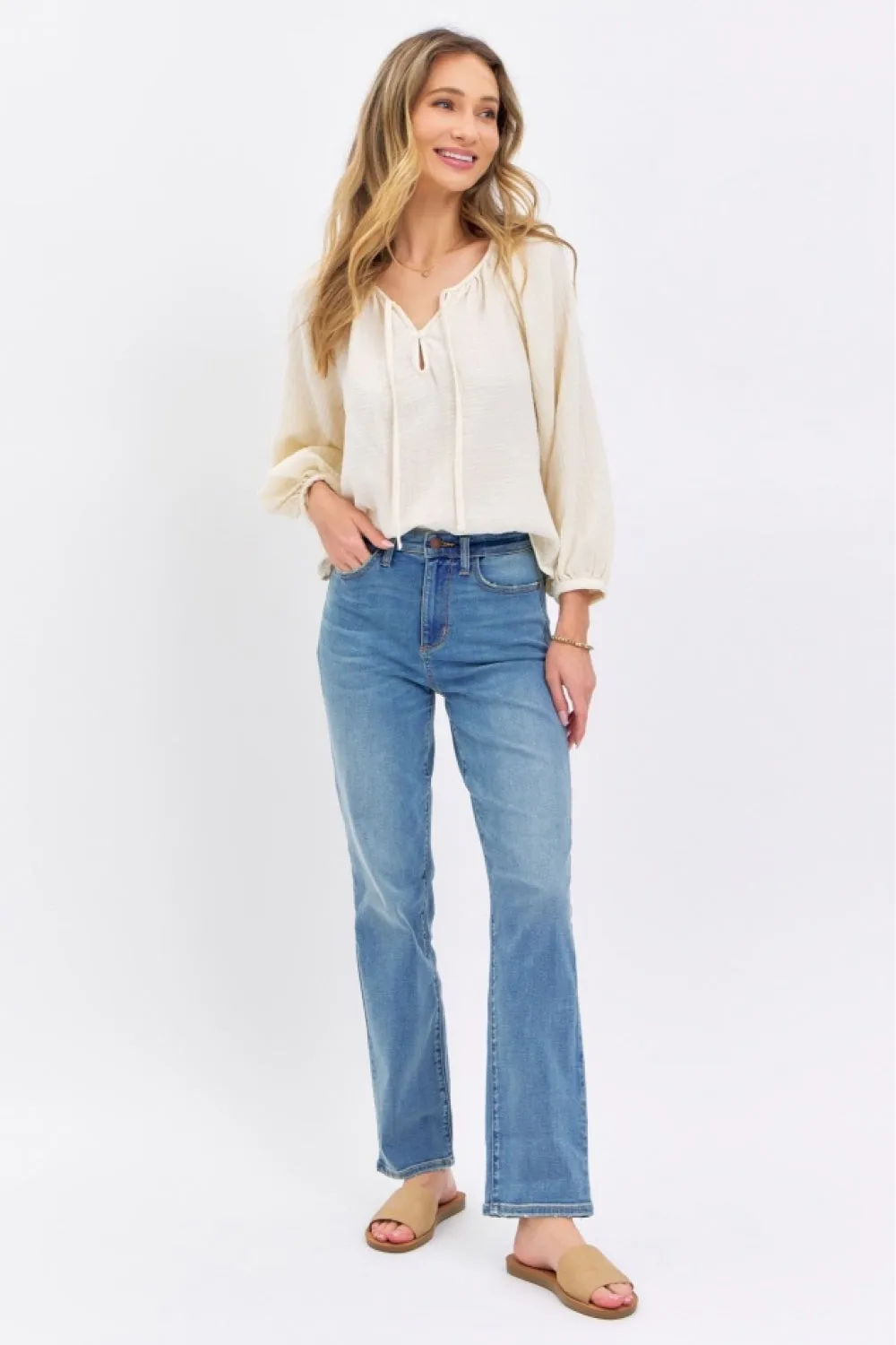 Henley - High Waist Straight Jeans - Judy Blue - Exclusively Online