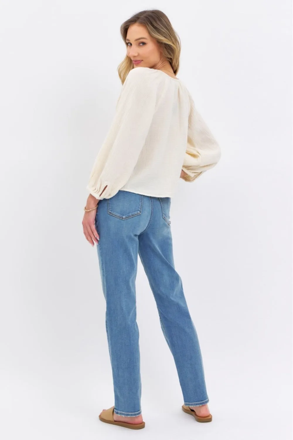 Henley - High Waist Straight Jeans - Judy Blue - Exclusively Online