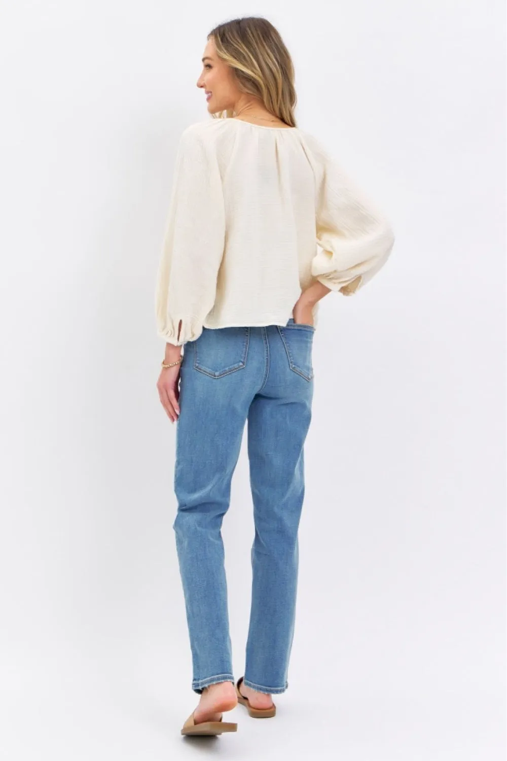 Henley - High Waist Straight Jeans - Judy Blue - Exclusively Online