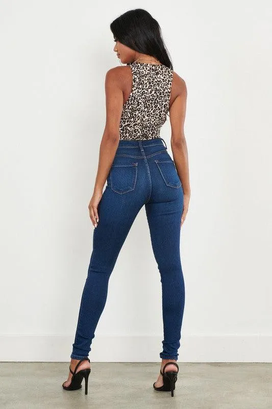 High Waisted Classic Skinny Dark Stone