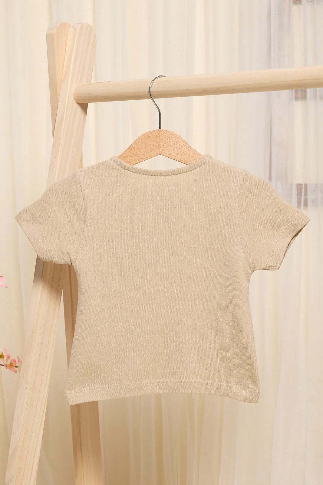 Infant Boys Beige Henley T-Shirt