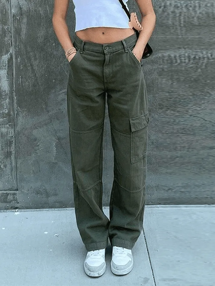 Joskaa Pocket Patched Straight Cargo Jeans