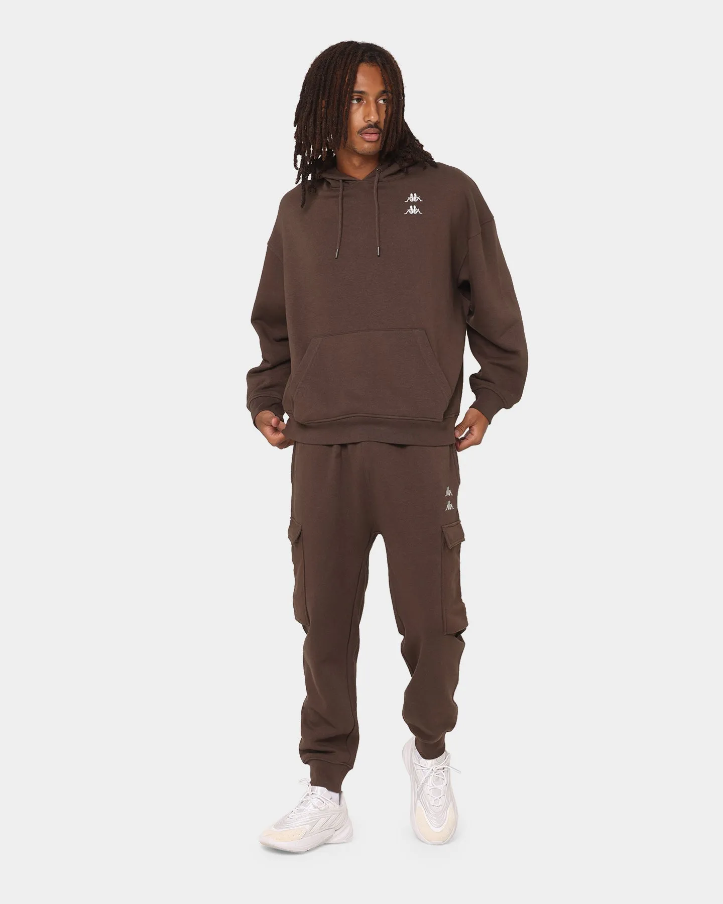 KAPPA Authentic Drake Track Pants Brown Coffee/Grey