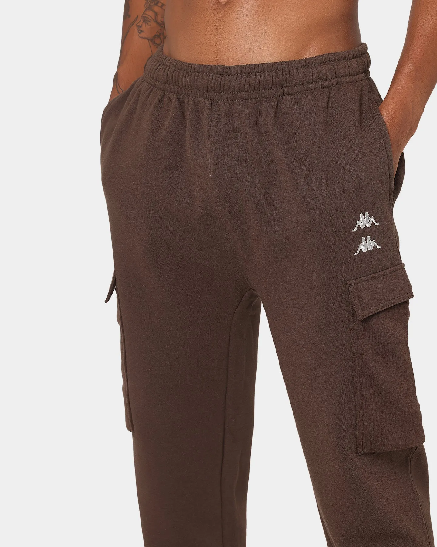 KAPPA Authentic Drake Track Pants Brown Coffee/Grey